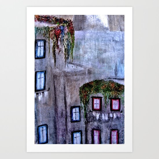 Houses in Milan in the evening Italy Art Print