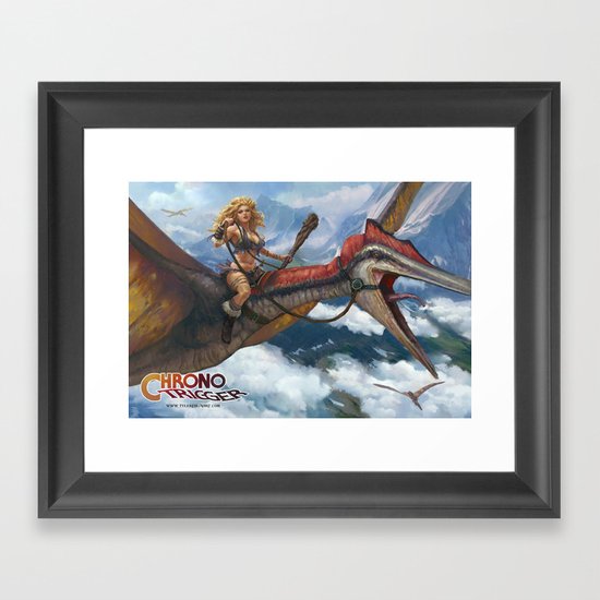 Ayla Dino Rider Framed Art Print