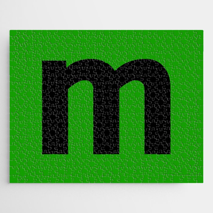 letter M (Black & Green) Jigsaw Puzzle