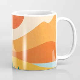 Mountain Sunset / Abstract Landscape Illustration Coffee Mug