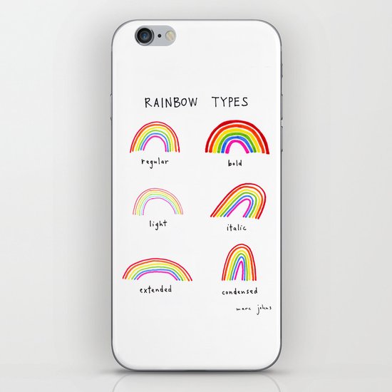 rainbow types iPhone Skin