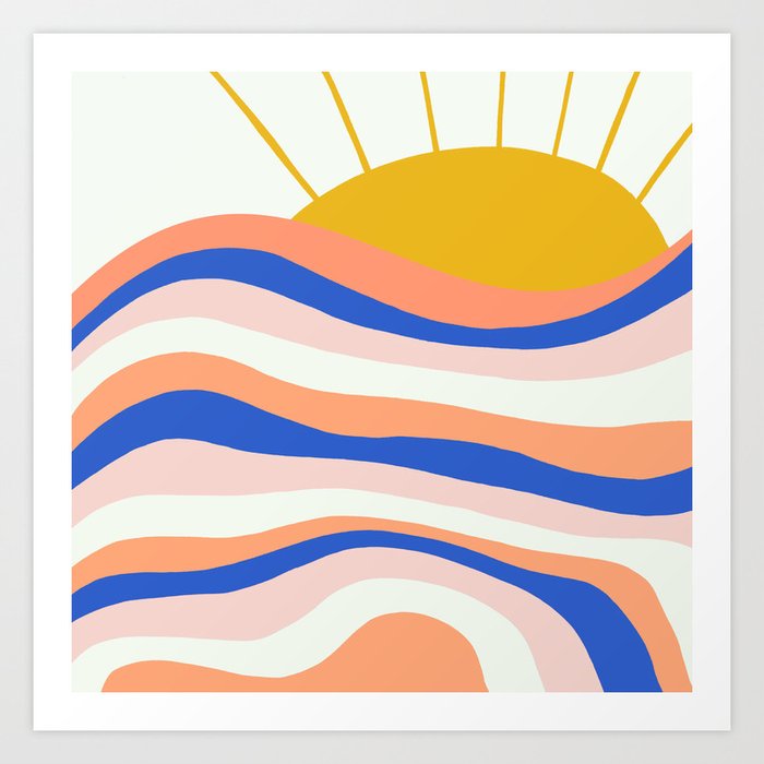 sunrise surf Art Print