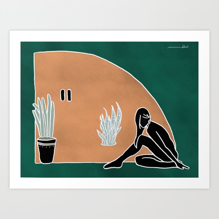 Selucreh. Plants and girls Art Print
