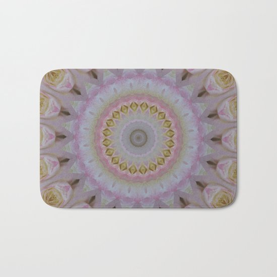 Mandala Of Yellow Roses Bath Mat