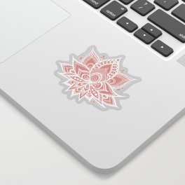 White Lotus Flower on Rose Gold Sticker