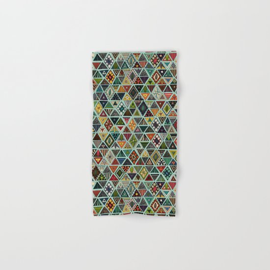 sun bear geo mint Hand & Bath Towel