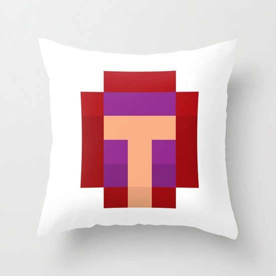 hero pixel purple red Throw Pillow