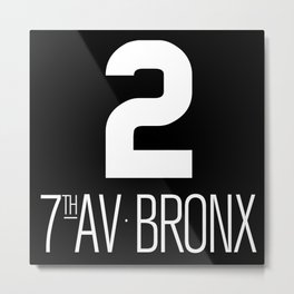 NY vintage subway car signage #2 7th Ave Bronx line Metal Print