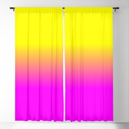 Neon Yellow and Bright Hot Pink Ombré  Shade Color Fade Blackout Curtain