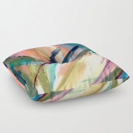 Brave -  a colorful acrylic and oil painting Floor Pillow