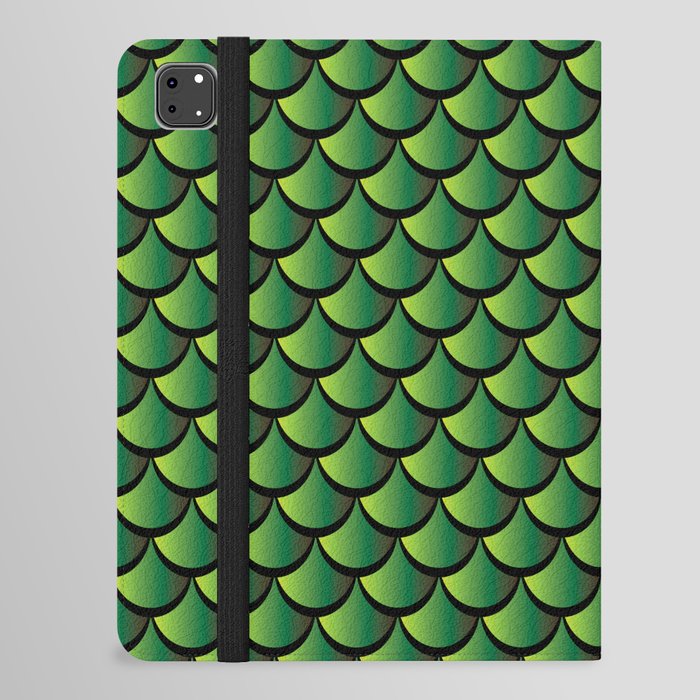 Green Gradient Mermaid Scales iPad Folio Case