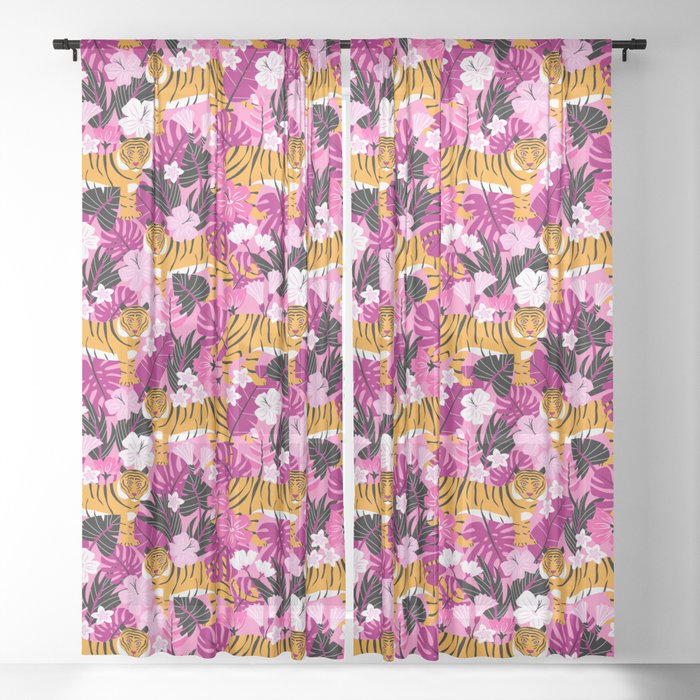 Tropical Tigers Sheer Curtain