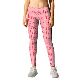 Love Is Love pattern red Leggings