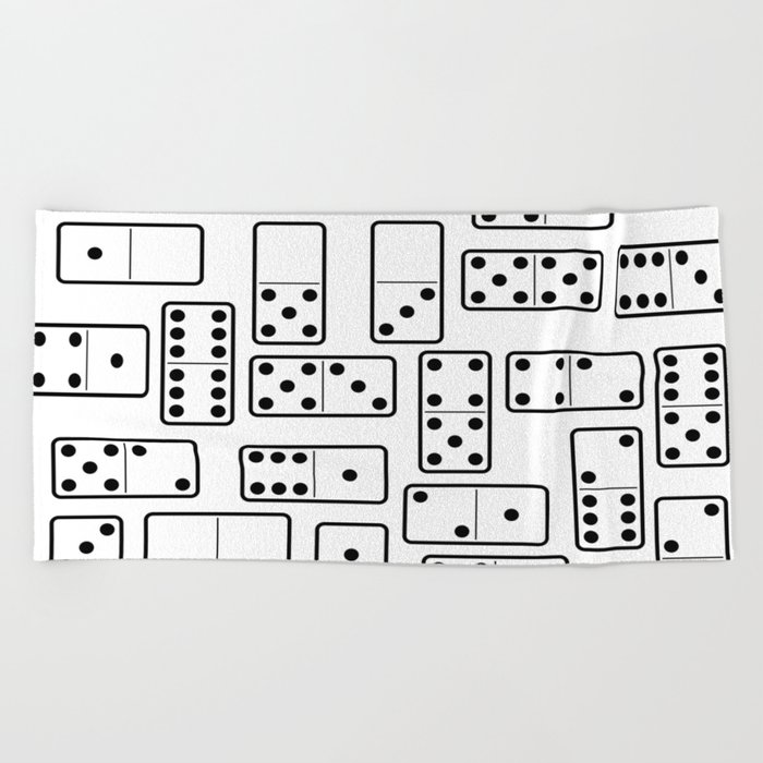 Dominoes: just plain dominoes for decor, accent piece, or gift idea, Use for home, office, or work space. Birthday Beach Towel