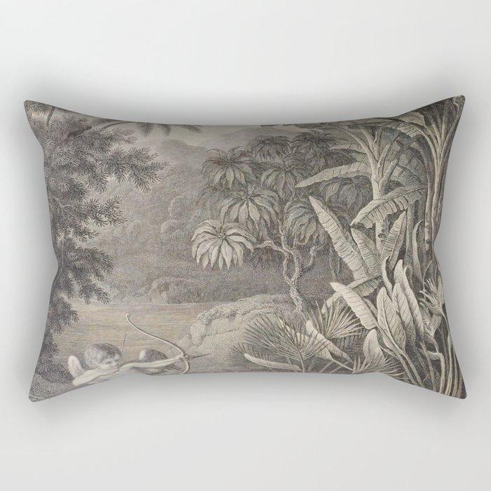 Cupid inspiring plants with Love  Robert John Thornton - 1812 Rectangular Pillow