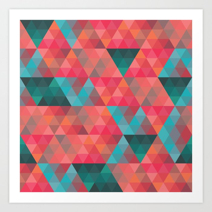Abstract Geometric Pattern Colorful Triangles Abstract Art Art