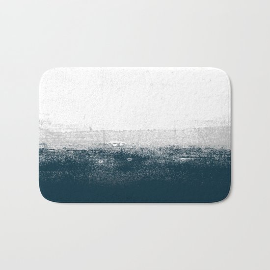 Ocean No. 1 - Minimal ocean sea ombre design Bath Mat