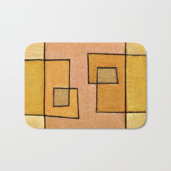 Protoglifo 04 'yellow hugging pink' Bath Mat
