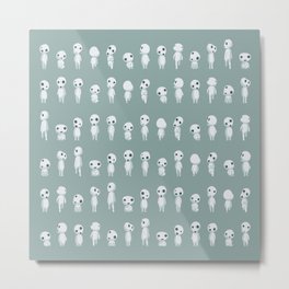 Ghibli Spirits - Kodama Mononoke pattern Metal Print