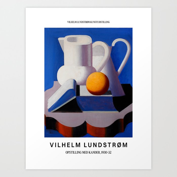Vilhelm Lundstrom Print Exhibition Museum Poster Still Life Swedish Painting Wall art Geometric Cubism Gallery Scandinavian Nordic Modern Art Print