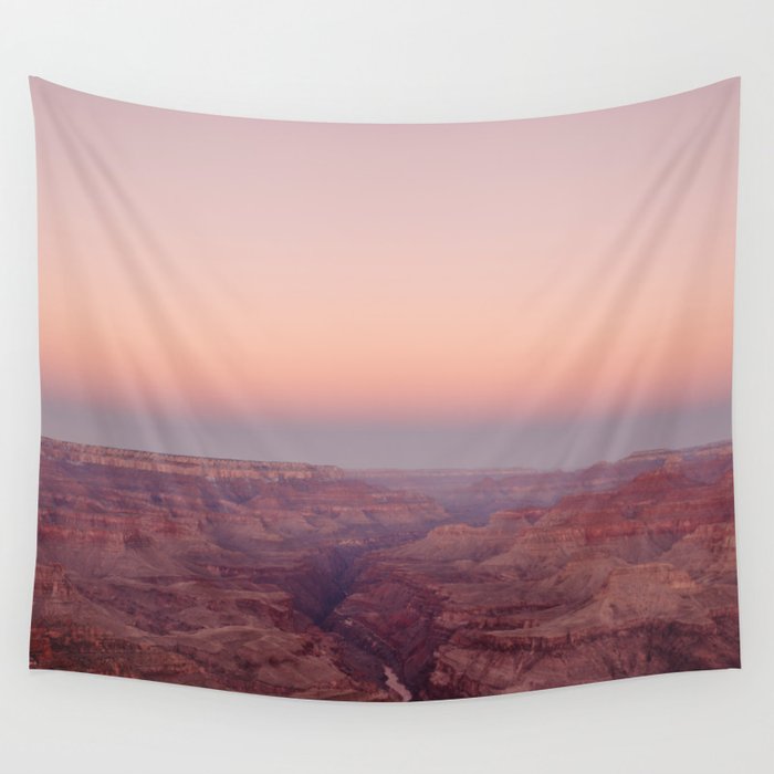 Grand Canyon under a Pink Sky Wall Tapestry