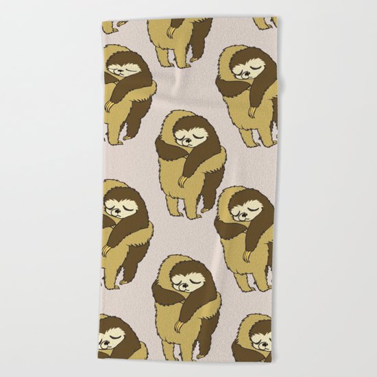 Sloth Hugs Beach Towel