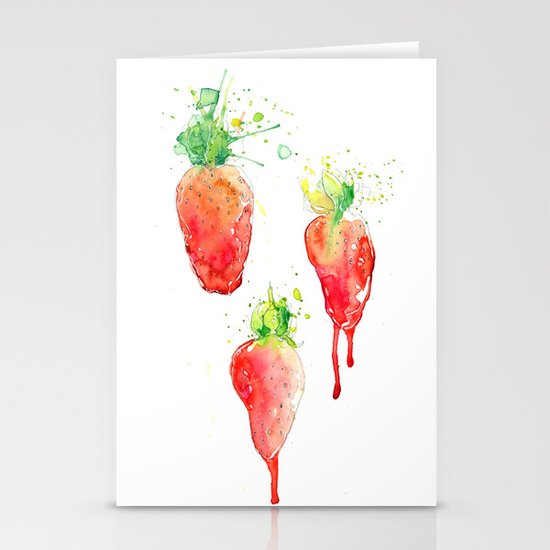 Strawberries Series - Juicy Strawbs II Stationery Cards