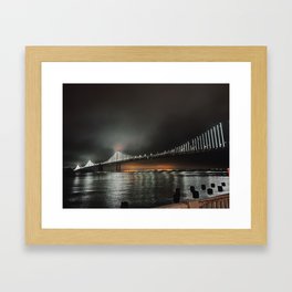 San Francisco Bay Bridge at Night Framed Art Print