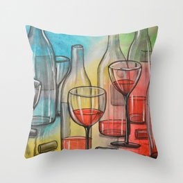 Abstract wine art / Friday Night Throw Pillow