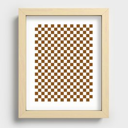 White and Chocolate Brown Checkerboard Recessed Framed Print