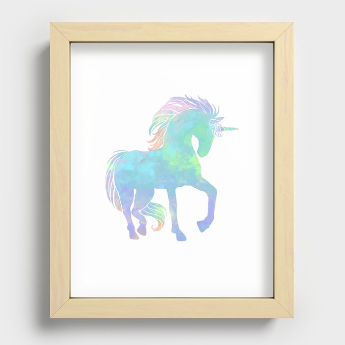 Unicorn Rainbow Recessed Framed Print