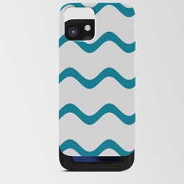 Aqua and White Rippled Horizontal Stripe Pattern Pairs DE 2022 Popular Color Tropical Lagoon DE5781 iPhone Card Case