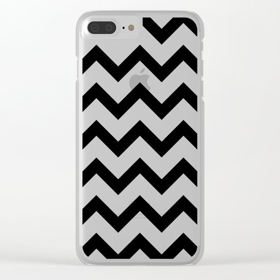 Simple Black and white Chevron pattern Clear iPhone Case