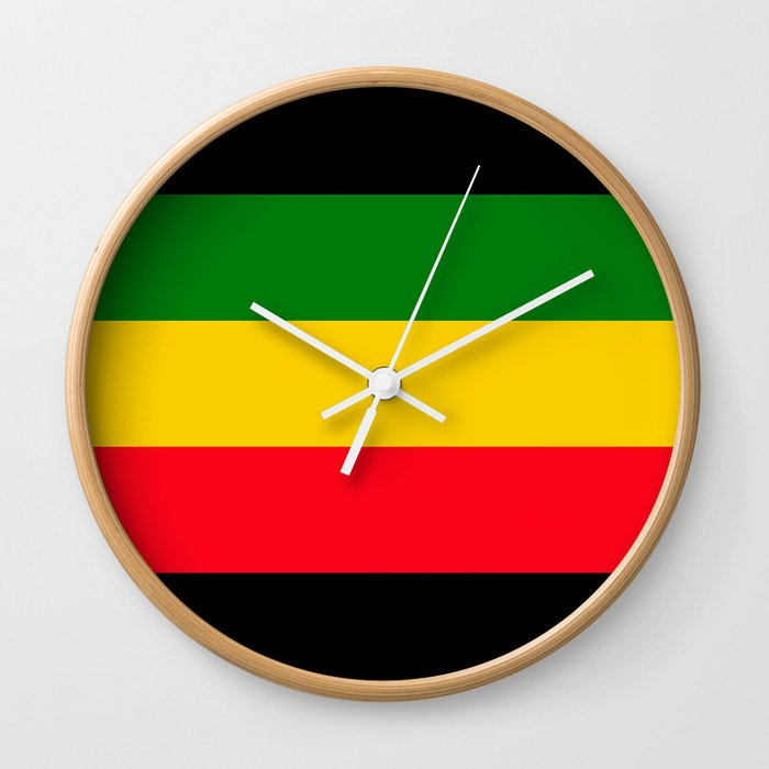 Rastafarian Colors Wall Clock - Colorful Wall Clocks Rastafarian Colors Wall Clock - Colorful Wall Clocks