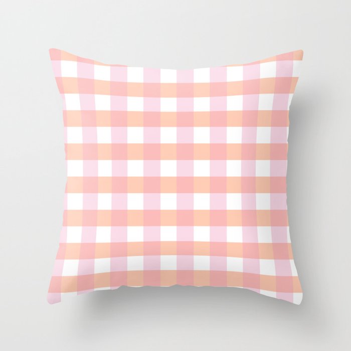 Blush Pink Plaid Throw Pillow By Handandheartdesigns Society6
