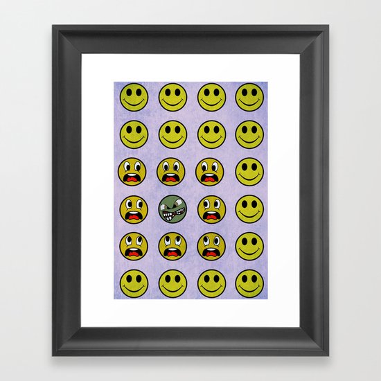 Attack of the Zombie smiley! Framed Art Print