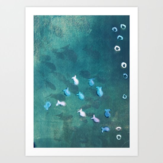 Life is one big sea of goldfish and cheerios Art Print