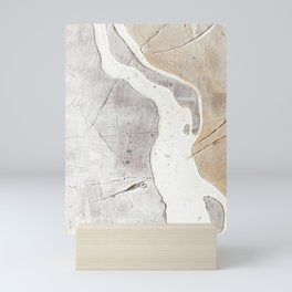 Feels: a neutral, textured, abstract piece in whites by Alyssa Hamilton Art Mini Art Print