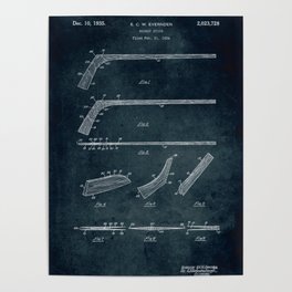 1934- Hockey stick patent art Poster