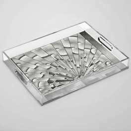 Mercury Glass Art Deco Sunburst Acrylic Tray