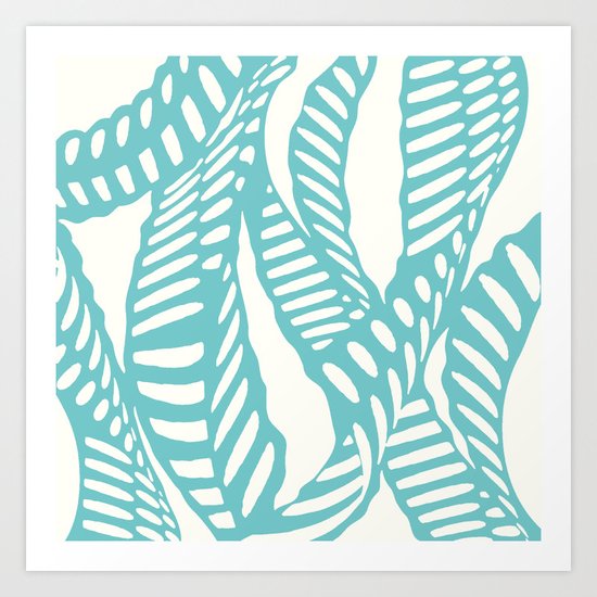 Al Peas: Aquamarine Ivory Art Print