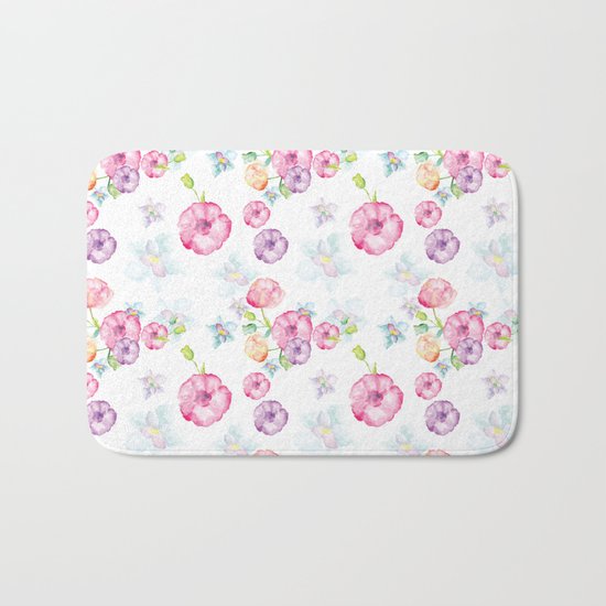 Delicate Floral Pattern 01 Bath Mat