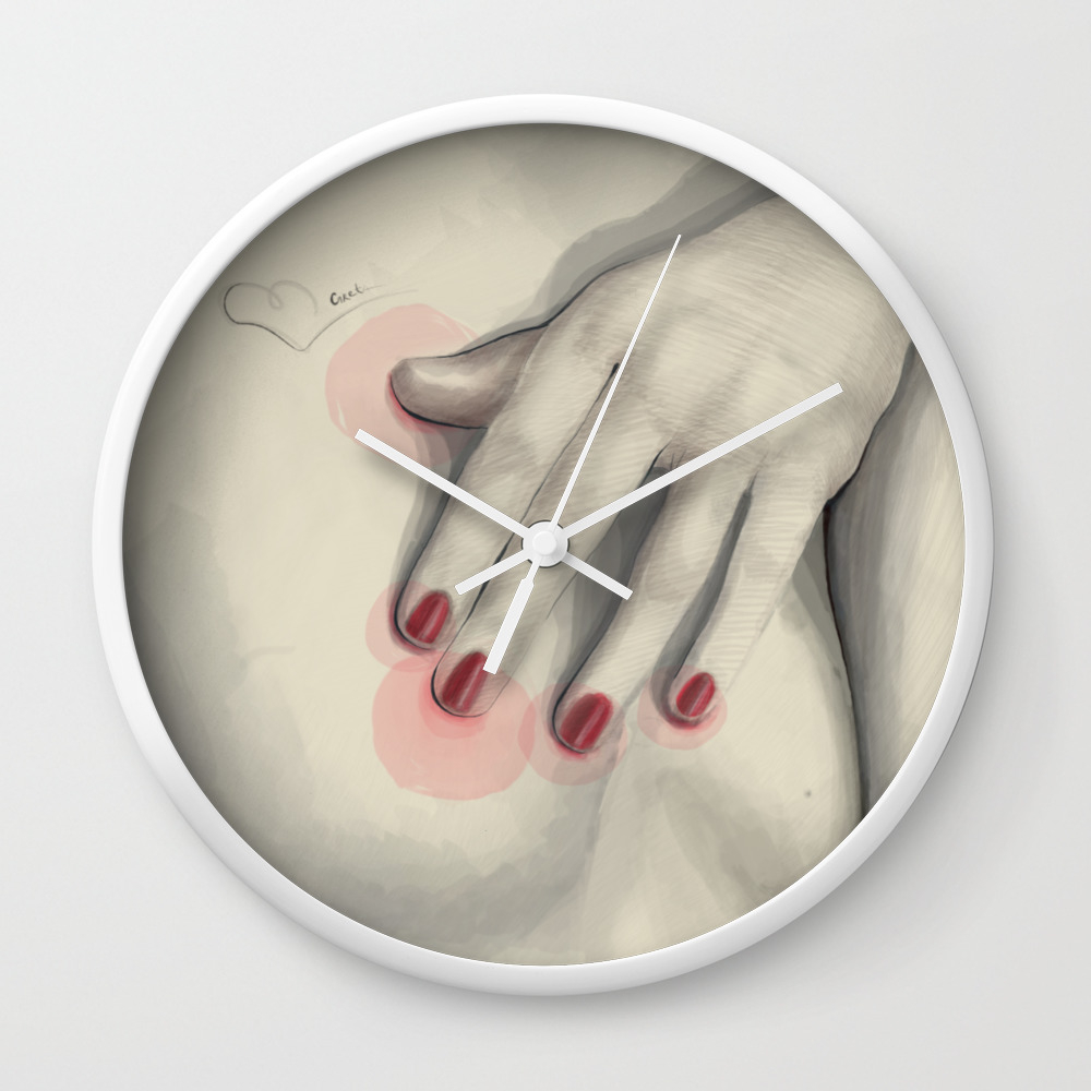 Red Nails Nothing Else Wall Clock By Gretadarets Society6