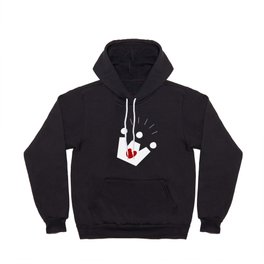 White large illustrated crown with love diamond Hoody