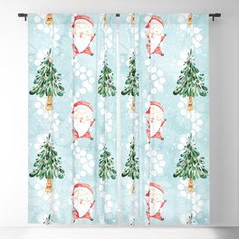Watercolor Christmas Pattern 6 Blackout Curtain