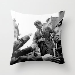 Robert Kennedy Pressing The Flesh - 1968 Throw Pillow