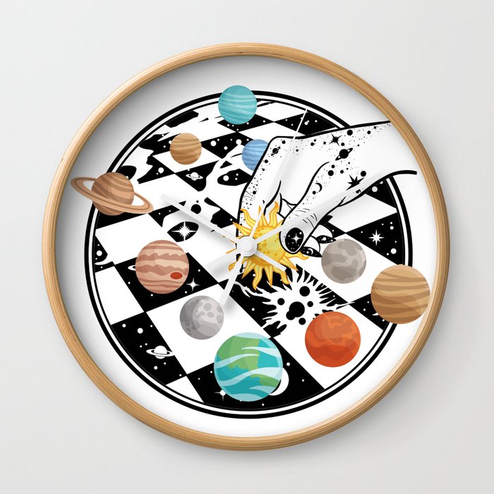Space Chess Wall Clock