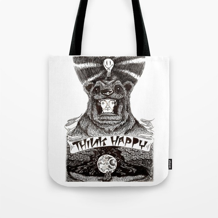 'Think Happy Bear' Tote Bag