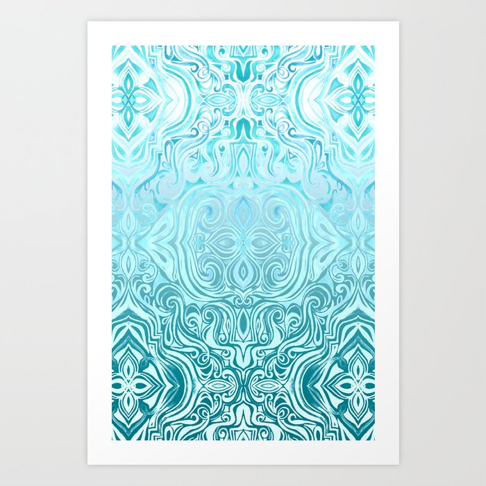 Twists & Turns in Turquoise & Teal Art Print