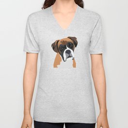 Boxer Dog V Neck T Shirt